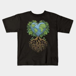 Love Earth Day Heart Environmental Save Our Planet Kids T-Shirt